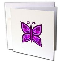 3dRose Purple Butterfly - Greeting Cards, 6 x 6 inches, set of 12 (gc_13092_2)