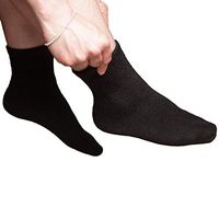 CAREACTIVE Diabetic Ankle Socks (Black (12 Pair), 9 to 11)