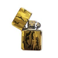 Camoflauge Desert Storm - Gold Lighter Windproof Flip-Top Refillable with tin Gift Box