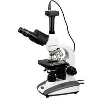 AmScope T360B-10M Digital Trinocular Compound Microscope, 40X-2000X Magnification, WF10x and WF20x Eyepieces, Brightfield, LED Illumination, Abbe Condenser, Double-Layer Mechanical Stage, Includes 10MP Camera with Reduction Lens and Software