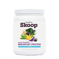 Plant Based Protein Breakfast Protein Powder | Healthy Skoop| USDA Certified Organic | Probiotics | Fiber | Vegan, Dairy Free, Gluten Free, Non-GMO | Vanilla | 13.8 Ounces