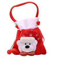 Christmas Gift Santa Claus Snowman Bear Xmas Candy Bag Velvet Drawstring Pouch