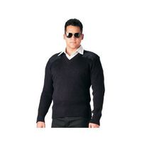 Rothco Acrylic V-Neck Sweater, Black, Medium