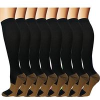 8 Pairs Copper Compression Socks for Men & Women - Best for Running,Athletic,Medical,Pregnancy and Travel -20-30mmHg