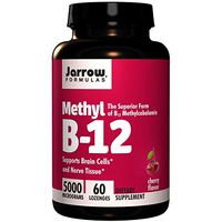 Jarrow Formulas, Methyl B-12, Cherry Flavor, 5000 mcg, 60 Lozenges. Pack of 8 bottles