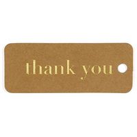 Hortense B. Hewitt 39513 Favor Tag Cards, 3.25-Inch, Kraft/Gold