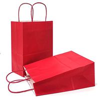AZOWA Gift Bags Red Small Kraft Paper Bags with Handles Set of 25 (6 x 3 x 8 in)
