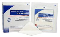 AMZ Medical Top Sponges 4" x 4". Pack of 50 Absorbent Cover sponges for Wound Care and Protection. Non-Woven Outer Facing, Cellulose Liner and Rayon Fill. Single use. Latex-Free.