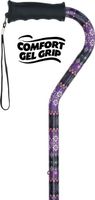 Pretty Purple Adjustable Offset Walking Cane with Comfort Gel Grip