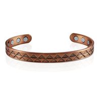 Pure Copper Magnetic Bracelet - Arthritis Pain Reliever - 8 Powerful Magnets! - Adjustable Size for Men and Women - by Native Edge (Brushed Copper)