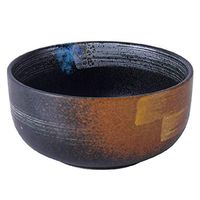 Bowl Japanese-style Ceramic Instant Noodle Folk culture bowl Creative Large Rice Folk culture bowl Hand-painted Vintage Noodle Folk culture bowl Tableware (Color : 950ml-Black, Size : 16.5 16.5 8c