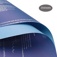 Double Color Waterproof English Letters Gift Florist Bouquet Flower Wrapping Paper,Great for Birthday,Holiday,Wedding,Bady Shower Gift Wrap (Dark Blue)