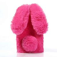 Amocase for Huawei Mate 20 Faux Furry Case with 2 in 1 Stylus,Luxury Bling Diamond 3D Bowknot Cute Warm Hot Pink Bunny Rabbit Fuzzy Fluffy Plush Soft Fur Silicone Case for Huawei Mate 20