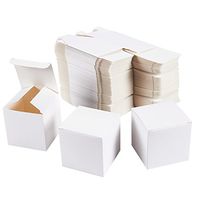 White Gift Boxes - 100-Pack Gift Wrapping Paper Boxes with Lids, Kraft Boxes for Party Supplies, Cupcake Containers, Wedding Favors, Small, 3 x 3 x 3 Inches