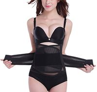 Flyusa Breathable Waist Trainer Tummy Trimmer Slimming Belt,Postpartum Postnatal Abdomen Binder,Helps Lose Weight, Body Shaper Sports Belt for Women Black(Size XL)