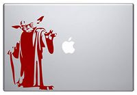 Star-Wars-Yoda (Red 11") Vinyl Decal Sticker for Car Automobile Window Wall Laptop Notebook Etc.... Any Smooth Surface Such As Windows Bumpers