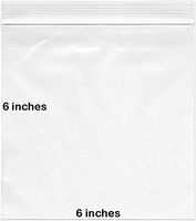BNY Corner 2 Mil 6x6 Clear Plastic Zip Lock Bags, 6" x 6" Reloc Bag - 100 Counts