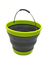 SAMMART 10L/2.6 Gallon Collapsible Plastic Bucket - Foldable Round Tub - Portable Fishing Water Pail - Space Saving Outdoor Waterpot, Size 31cm Dia (1, Dark Grey)