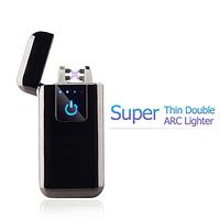 FL5018 Double Arc Plasma USB Lighter Rechargeable Windproof Flameless Electric Lighter (Black)