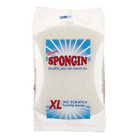 Spongin XL No Scratch Bow Tie Heavy Duty Scouring Sponge - Pack of 3 Large Sponges for Kitchen Bathroom Cleaning