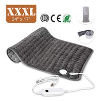 Heating Pad, Ultra-Large Heating Pads for Back Pain Auto Shut Off, Fast Heating Technology, Six Heat Settings, Machine-Washable, Micro Plush/Soft Touch, Elastic Band and Storage Bag Included