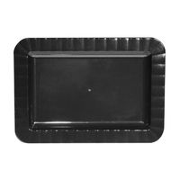 Party Essentials N5717 Deluxe Hard Plastic Appetizer Plate, 7" Length x 5" Width, Black (Case of 288)