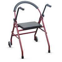 Yadianna Cozy Elderly Walker, Disabled Walking Frame, Rehabilitation Exerciser, Foldable Belt Pulley Non-Slip Walking Stick with Hospital