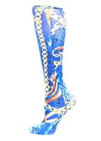 Celeste Stein Therapeutic Compression Socks, Blue Wild Link, 15-20 mmHg, Moderate