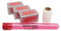Bundle - 4 Items - RIPS Red Regular (Single Wide) Rolling Paper Rolls 3 Pack with RPD KewlTube