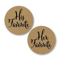 His Favorite & Her Favorite Wedding Stickers, Choose Your Colors, Wedding Favor Stickers (#376-KR-BK)