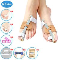 Bunion Corrector Toe Splint Kit 12 Piece Set for Hallux Valgus and Night Pain Relief Orthopedic Big Toe Straightener for Women and Men Treat and Prevent Hallux Valgus,Gray
