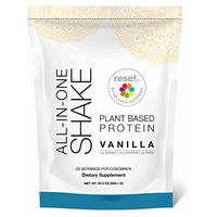 Reset360 Plant Based Pea Protein All in One Meal Replacement Shake | Gluten Free, Soy Free, Dairy Free, Low Carb, Low Sugar Shakes for Weight Loss, Vanilla, 20 Servings, 33.3oz
