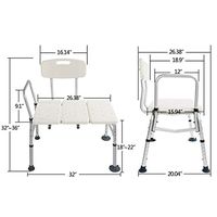 330 LBS Bath Chair Comfortable Shower Chair Adjustable Handicap Shower Chair Heavy-Duty Seat Bench Aluminium Alloy for Seniors Elderly Baby Bathtub Lift Chair