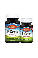 Carlson - E-Gems, 400 IU (268 mg), Natural-Source Vitamin E, Heart Health & Optimal Wellness, Antioxidant, 90+44 Soft Gels