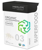 Organic Ashwagandha Root Powder by Merlion Naturals | Withania Somnifera/Indian Ginseng (8 OZ)