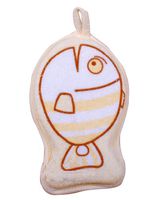 Gairui Baby Shower Bath rub Cotton Sponge Twiddle Lovely Fish Child Products Clean bathwater Brush_Yellow