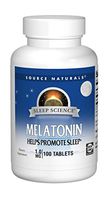 Source Naturals Sleep Science Melatonin 1mg - Safe, Non Habit - 100 Tablets (Pack of 2)