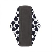 TONSEE Reusable Sanitary Pads for Women, Washable Menstrual Pad (M: 25.5 * 18cm, Black #01)