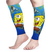 HYHACZX Spongebob Squarepants Calf Compression Sleeve (sequential Compression, Unisex Ergonomics) (Ideal for Sports, Work, Flight, Pregnancy) Ect-Support Sore Muscles & Joints, 1 Pair