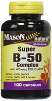 Mason Vitamins Super B 50 Complex with 400 mcg Folic Acid Capsules, 60 Count
