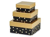 Nested Gift Boxes 3 Piece Set - Square - Small - Golden Midnight