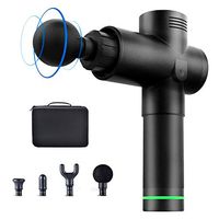 Omnfas Cordless Handheld Massage Gun, Electric Body Massager for Sore Muscle/Deep Tissue/Stiffness, 3 Speed-4 Massage Heads (Black)