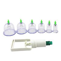 CosCosX 7 Pcs Silicone Chinese Medical Vacuum Body Cupping Anti Cellulite Cups Massage Therapy Healthy Suction Relaxation Set