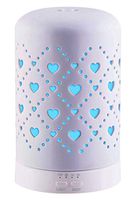 Altrasonic Diffuser for Essential Oil, White Ceramic Aromatherapy Diffuser with 4 Timer&7 Color Changing Light, Cool Mist Humidifier for Home Office Bedroom, BPA-Free（Hearts）