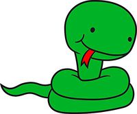 HZ Graphics Cute Little Baby Kawaii Child Snake Comic Cartoon Vinyl Decal Wall Laptop Bumper Sticker 5"