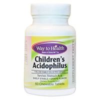 Children's Acidophilus - Probiotic - 1 Billion Viable Cells Per Tablet - 60 Grape Flavor Chewable Tablets - Gluten Free