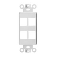 BoltLion BL-693975 4 Port Keystone Jack Insert Decora Wall Plate for Home/Offices/Hotels/Schools - White, 5 Pack