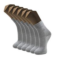 Diabetic Socks for Men 6 Pairs Extra Wide Non-Binding Crew Copper Black Gray Dark Gray