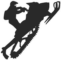 hBARSCI Snowmobiling Vinyl Decal - 5 Inches - for Cars, Trucks, Windows, Laptops, Tablets, Outdoor-Grade 2.5mil Thick Vinyl - Matte Black