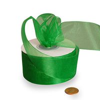 5/8" X 25 Yards Emerald Green Shimmer Sheer Organza Ribbon